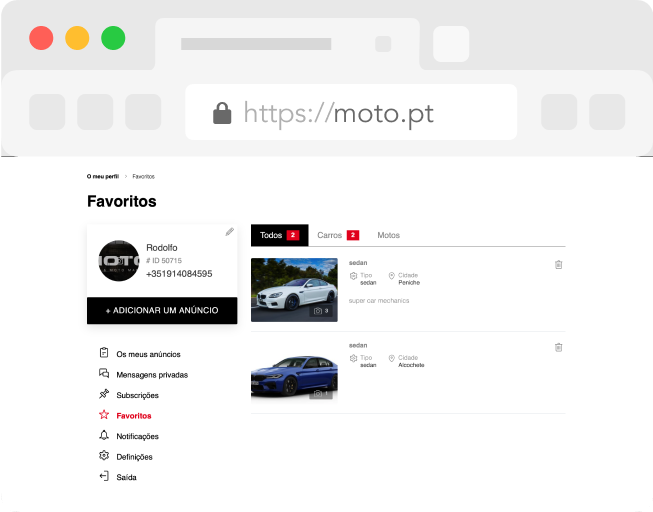 Profile screen